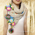 2015 new original hand-crocheted Sen female ethnic female colored fur ball woolen scarf